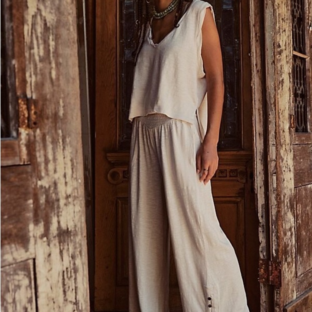 Free People XL Keep it Cool set in natural light khaki shade.